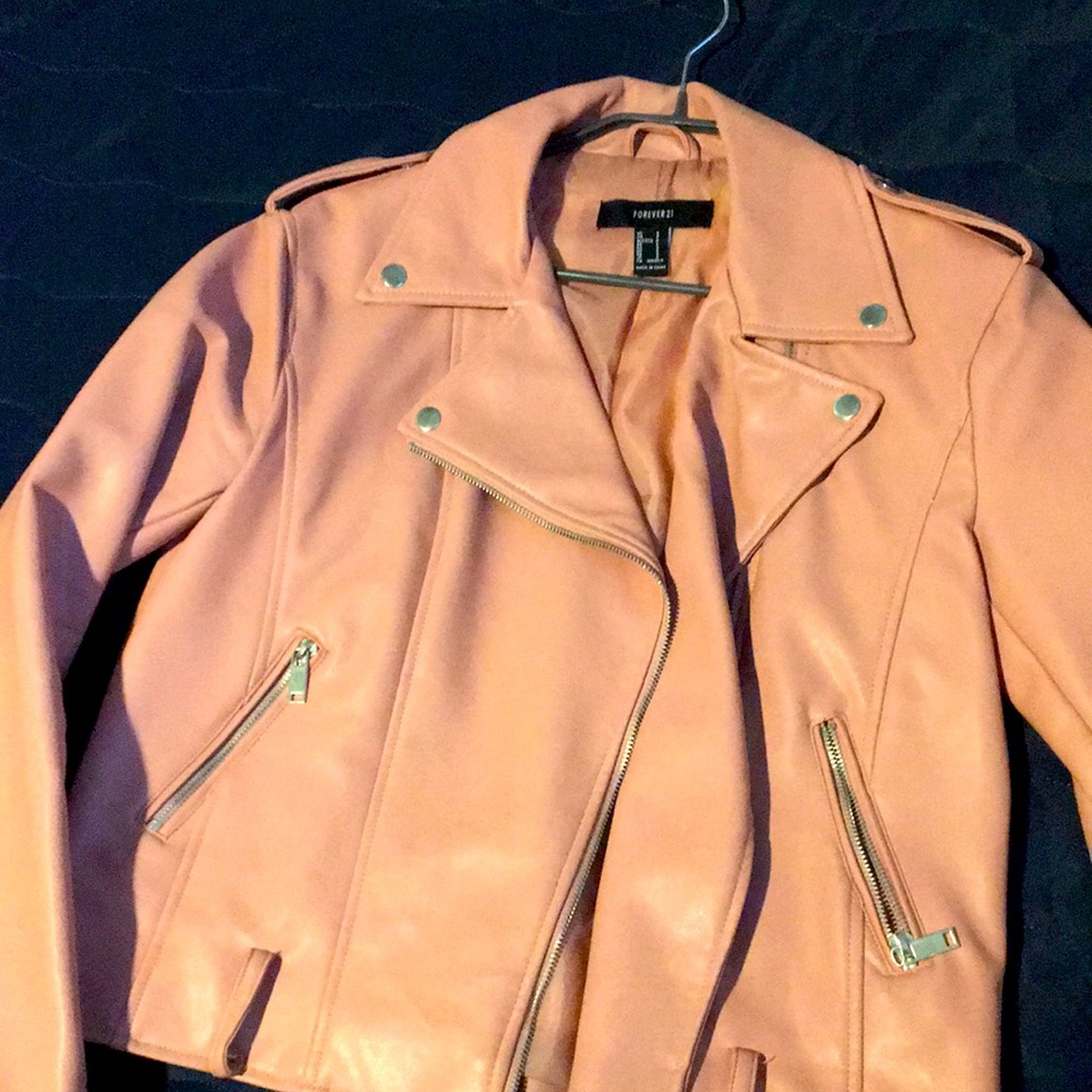 Pink leather jacket